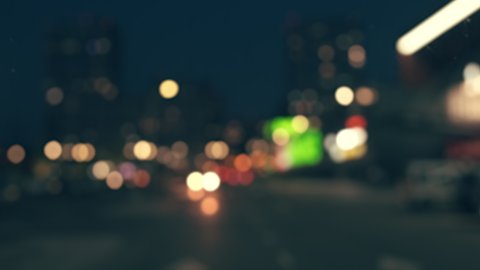 Motion blur of citylights. Shot from car