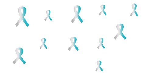 Modern style logo animation for november month awareness campaigns. World diabetes day. Blue ribbon DIABETES. 