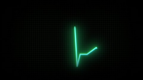 EKG - Heartbeat Display Monitor - Motion Graphics, HUD Element for horror film or retro medical drama seamless loop animation