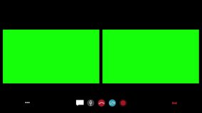 Two Monitor Video Call Meeting Conference Interface Animation