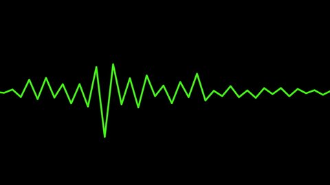 Sound wave isolated on black background. Green line digital sound wave equalizer. Audio technology circle concept and design under the concept of green emphasize simplicity or animated background.