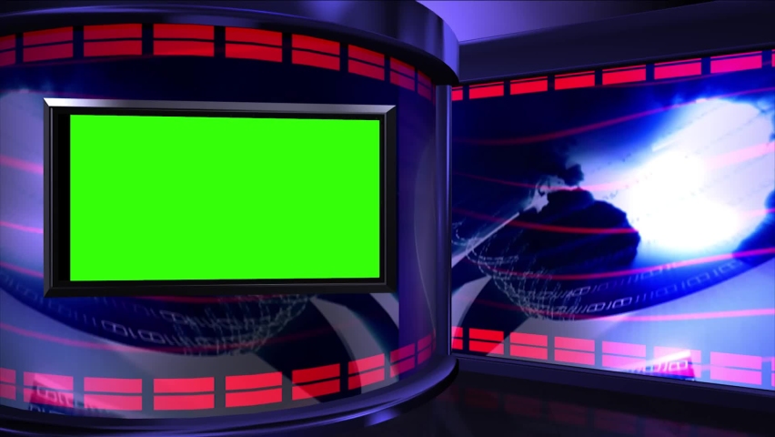 virtual news studio set green screen Stock Footage Video (100% Royalty ...