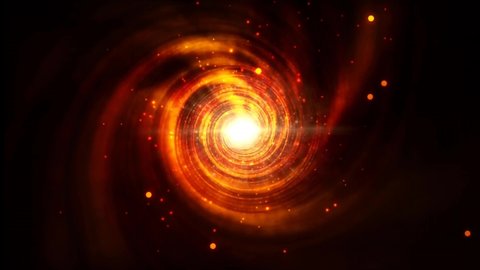 Supermassive black hole rotation Loop with twinkle stars - 4K Rotating black hole, Spiral Galaxy, Deep Space Exploration, Rotating black hole on Space Background 4K 3D abstract animation.