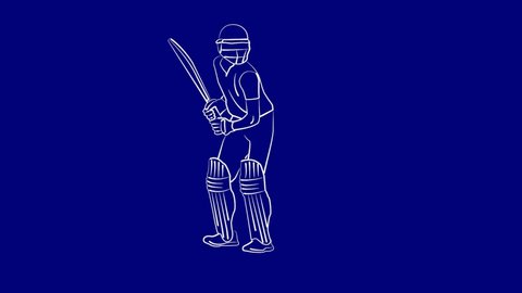 Cricket Batsman Playing, Blue Screen , Chroma Key