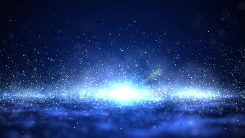 Beautiful Particles Dust Floating with Flare on Black Background in Slow Motion. Looped Animation of Dynamic Wind Particles In The Air With Bokeh
