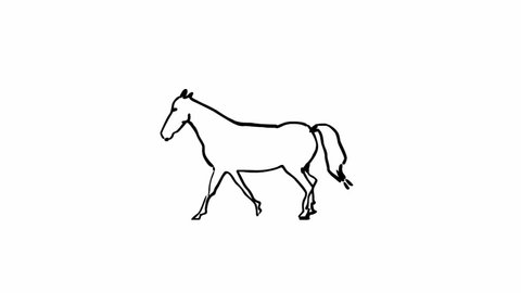 Continuous One Line Drawing Horse Logo Stock Vector (Royalty Free ...