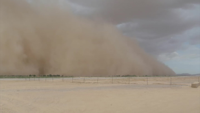 Heavy Desert Storm in Afghanistan, seen from base camp Royalty-Free Stock Footage #1062051283