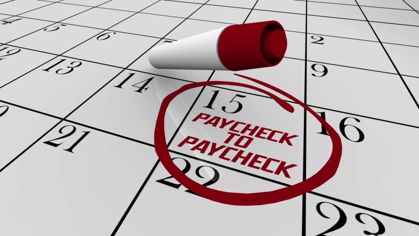 Paycheck to Paycheck Difficulty Paying Bills Budget Calendar 3d Animation | Shutterstock HD Video #1062053332