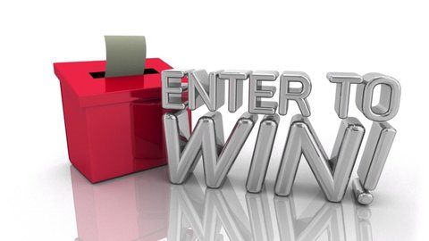 Enter to Win Contest Drawing Raffle Entry Lottery Words 3d Animation