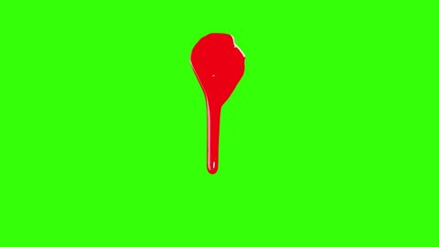 Drop Spill Red isolated on Green Screen 4k With Luma channel