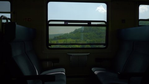 zurich to basel sunny day train road trip passenger seats wagon pov panorama 4k switzerland