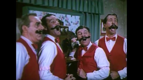 CIRCA 1960s - A barbershop quartet performs "Hello, My Baby!" (with Jim Backus on bass) in 1960.