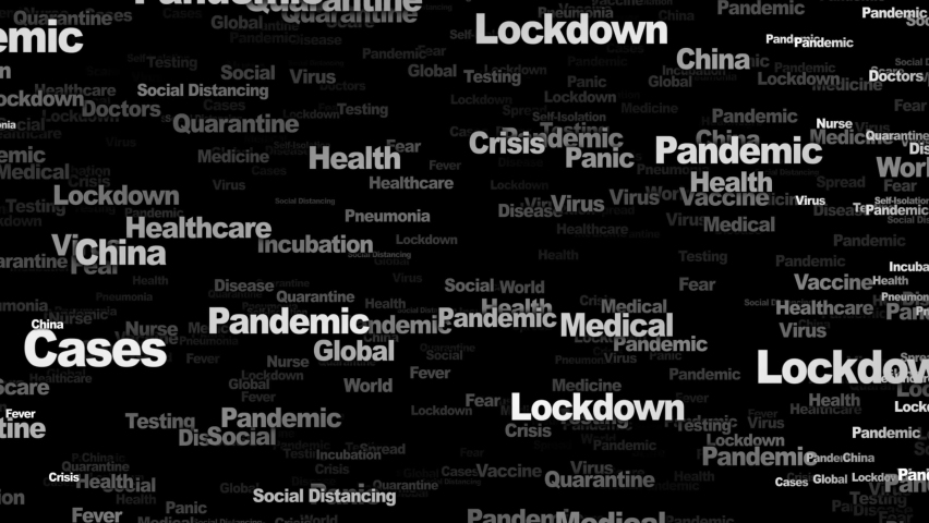 pandemic keywords animation background loop 4k Stock Footage Video (100 ...