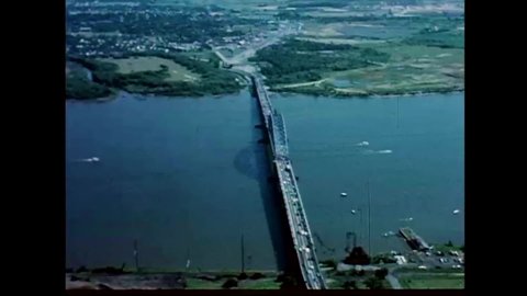 CIRCA 1960s - The Tacony-Palmyra bridge and the Turnpike Bridge both lead into Burlington County, New Jersey.