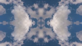 White clouds on blue sky - Kaleidoscope 4k Timelapse footage.