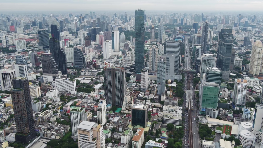 Sukhumvit, Bangkok, Thailand by drone. Royalty-Free Stock Footage #1062105913