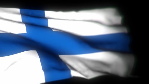  Finland  flag , Realistic 3D animation of waving flag .  Finland flag waving in the wind. National flag of Finland. seamless loop animation. 4K High Quality, 3D render
