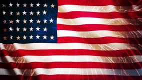 4th Of July Background With Flag And Fireworks. Celebration Independence Day In America - Powered by Shutterstock - Get 15% off with code: PIKWIZARD15