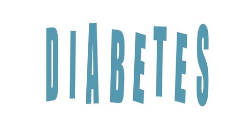 Diabetes text. World diabetes day. Blue ribbon DIABETES. Modern style logo illustration for november month awareness campaigns
