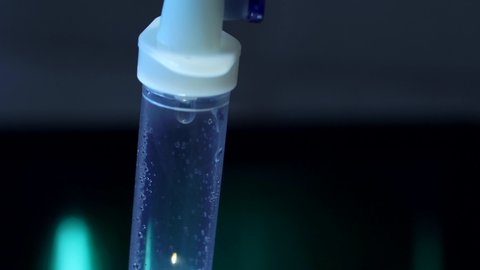Cinematic Intravenous Saline Drip, Close-up In Hospital
