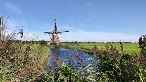 Windmill around Nijemirdum in Friesland The Netherlands