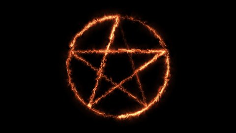 Burning Pentagram Symbol On Alpha Channel Stock Footage Video (100% ...