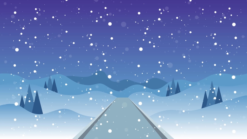 Royalty-free Cartoon christmas snow scene looping background… #844489