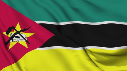Flag of the Republic of Mozambique gently waving