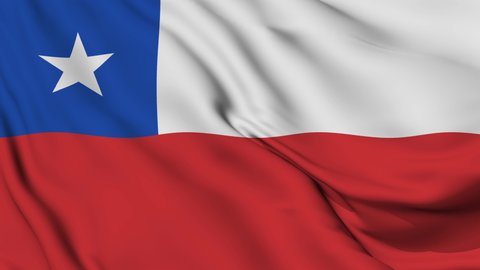Flag of the Republic of Chile gently waving