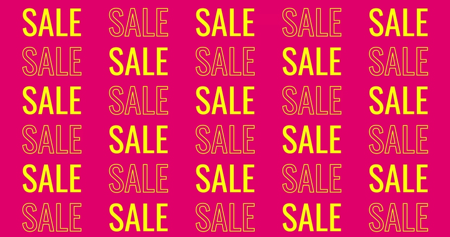 Sale animation with scrolling text, text sale with pink and yellow Royalty-Free Stock Footage #1062132337
