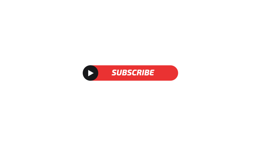 Subscribe button animation, red and white, video .mov Alpha Matte Channel, motion design, lower third