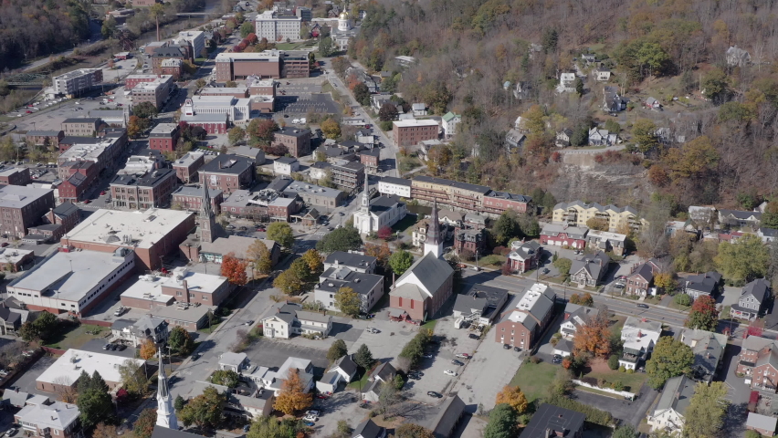 Aerial View Montpelier Capital City Vermont Stock Footage Video (100% ...