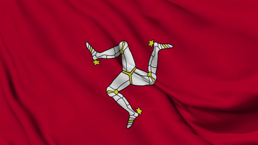 Как выглядит флаг остров мэн Flag of Isle of Man 3D Wallpaper Illustration, National Symbol, Low Polygonal Gl