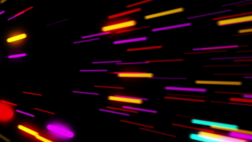 Colorful blurred light stripes in motion over on abstract background. Rainbow rays. Led Light. Future tech. Shine dynamic scene. Neon flare. Magic moving fast lines video 4k for you presentation. Royalty-Free Stock Footage #1062164257