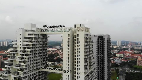 Singapore / Singapore - April 24 2018: Aerial view of Bishan Central Condominium