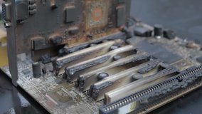 Computer motherboard ,circuit board is on fire to burn, flame. short circuit, burns computer chip - Powered by Shutterstock - Get 15% off with code: PIKWIZARD15