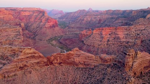 Aerial view of the amazing San Rafael River Canyon in Utah also called the Little Grand Canyon