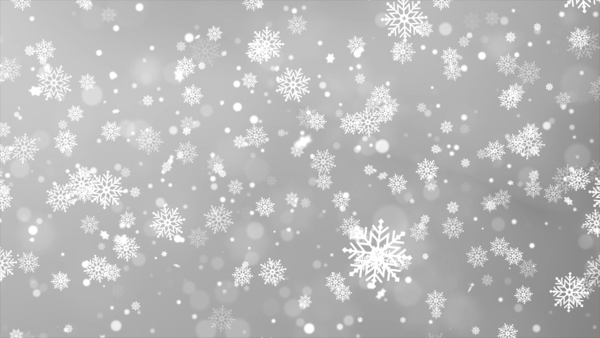 Christmas falling snow White isolated Clean loop background. Snowflake decoration effect. Xmas snow flake pattern. Magic snowfall texture. Winter backdrop Festivel, birthday, Party, Invitation, Wishes