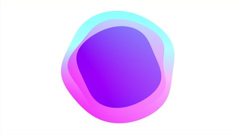 Liquid frame animation, colourful abstract spheres isolated on a white background