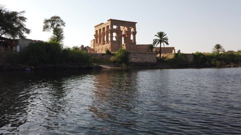 The ancient and historical Philae Temples complex in Aswan, which was built by the ancient Egyptian pharaohs. It was built during the third century BC. it built to worship the goddess "Isis" - Egypt.