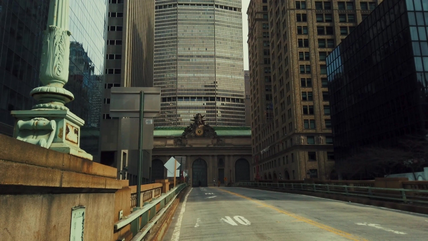 Empty street at Grand Central Terminal station in New York City. Royalty-Free Stock Footage #1062205684