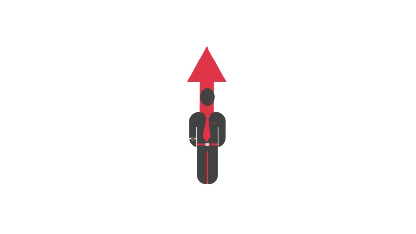 arrow businessman animated icon 4k improve Stock Footage Video (100%