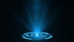 HUD circle interfaces. Hi tech futuristic display. Blue hologram button. Digital data network protection, future technology network concept FHD. Modern cyberspace innovation. - Powered by Shutterstock - Get 15% off with code: PIKWIZARD15