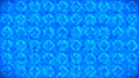 Broadcast Rotating Hi-Tech Flower Patterns Wall, Blue, Events, 3D, Loopable, 4K