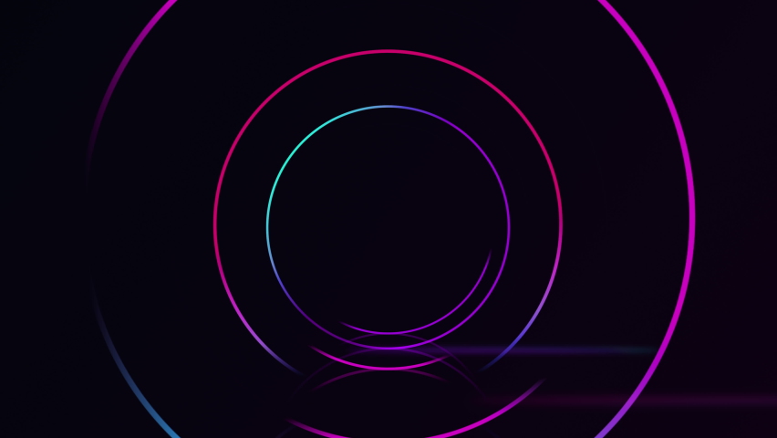 Abstract seamless loop neon circle. Blue and purple neon circles hi-tech motion background seamless loop. Video 3D animation Royalty-Free Stock Footage #1062236785