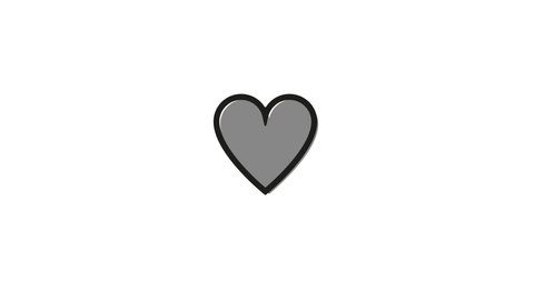 4k Animated Red heart love icon on white background. Heart icon. Heart shaped button icon with. Put like and subscribe. Idea online concept. 
