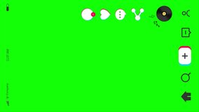 Mobile interface. Social media template mobile interface, ui, app, web. Musical background with vinyl disc and a lot of buttons. Vertical animation on green background. - Powered by Shutterstock - Get 15% off with code: PIKWIZARD15