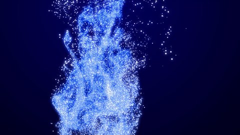 Festive bg. Blue sparkles glisten and shine, swirling in a viscous liquid, colorful shimmering in the light. 4k particle background like confetti in oil. Lumma matte as alpha channel. 3d render.