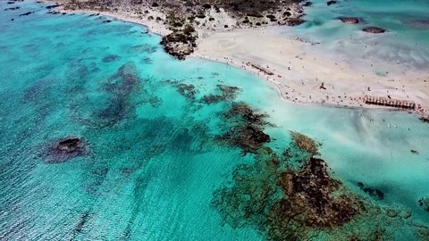 Elafonessi Sandbar & Beautiful Coral Reefs on Island of Crete, Greece