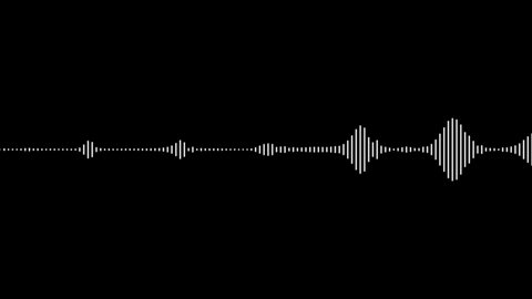 White on black audio visualization effect animation. A unique element, useful background, waveform, spectrum, equalizer, visualizer, etc